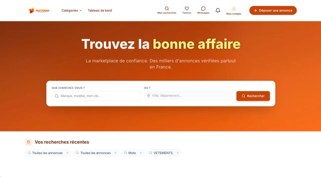 Capture d'écran du projet : AutoGo France