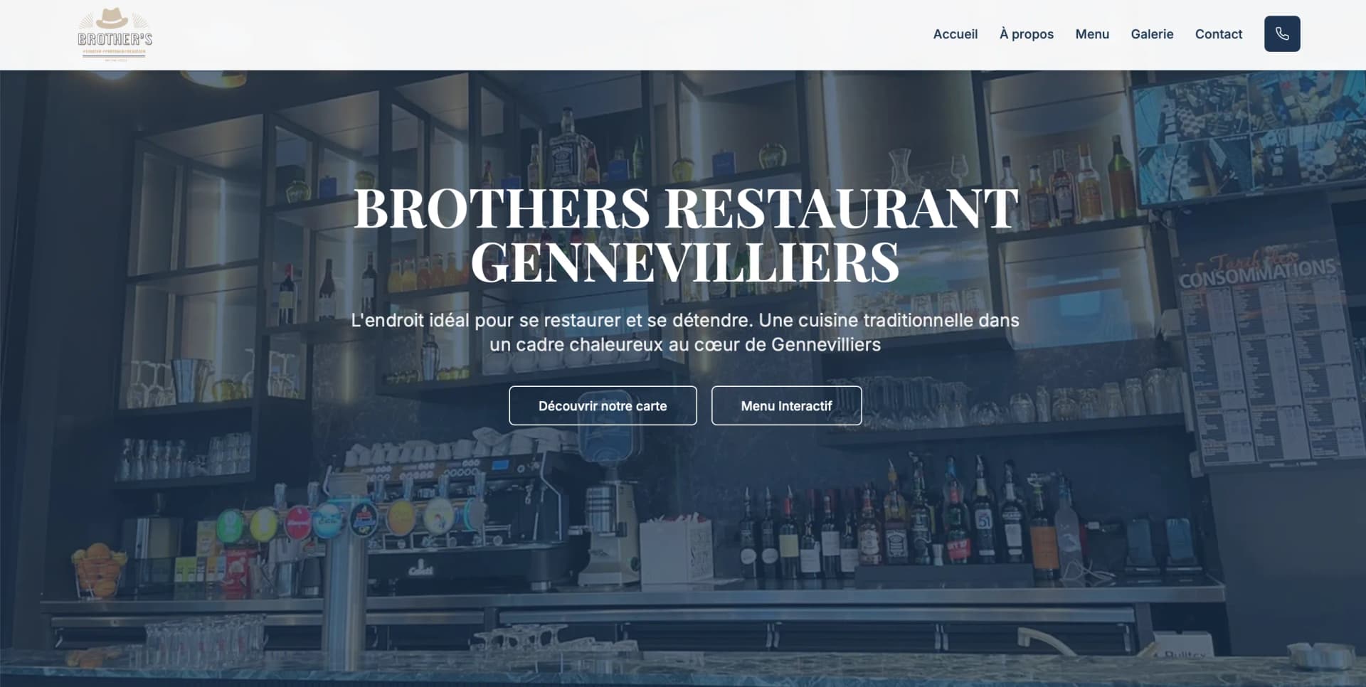 Aperçu archivé du site Brothers Restaurant, conservé dans le dépôt du projet.